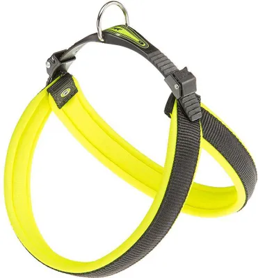 Zdjęcie produktu dla Ferplast Agila Fluo, Pies, Uprzęż kamizelkowa, Czarny, Żółty, Nylon, Monochromatyczny, 52 cm