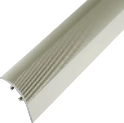 Produktbild von 37mm Aluminiumprofil Anpassungsprofil Aluminium, fein gerillt, mit Lamellendübel, EDELSTAHL POLIERT, Höhenausgleich 0-17,5mm, Höhenausgleichsprofil, 90cm, Breite 37mm, Übergangsprofil Dehnungsfugenprofil Abdeckleiste, Aluminiumprofile
