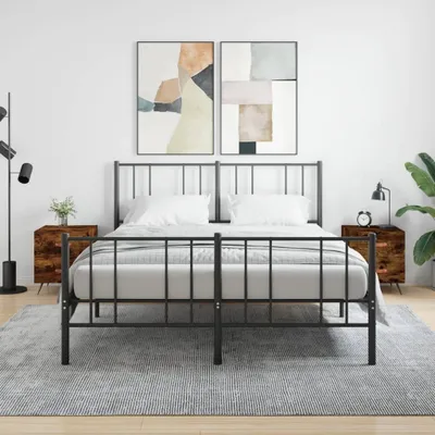 Obrázok produktu pre vidaXL Nočné stolíky 2 ks. Údený dub 40x35x47,5 cm materiál na báze dreva - Nočný stolík - Nočné skrinky - Šatníková skriňa - Nočná skrinka