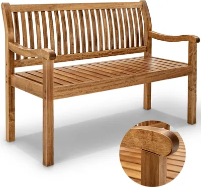 Produktbild von tillvex® zahradní lavička dřevo tmavě hnědá 125 cm / 2 - 3 osoby lavička masiv zahradní zahradní nábytek