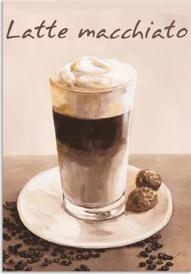 Produktbild von ARTland Wandbild Alu für Innen & Outdoor Latte Macchiato Größe: 70x100 cm