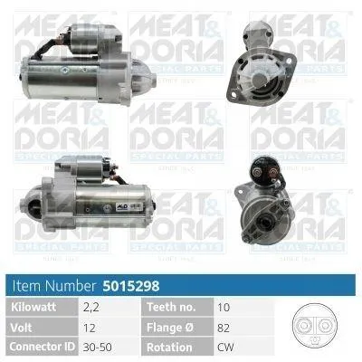 Produktbild von MEAT & DORIA 5015298 Starter Anlasser 2,2kW für SSANGYONG Rexton / Rexton II (GAB) 12V