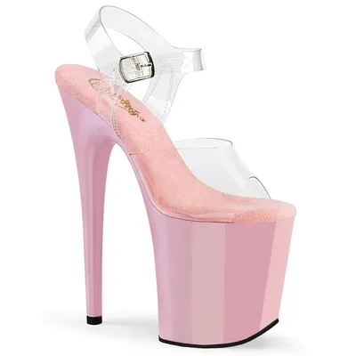 Produktbild von FLAMINGO-808 Damen Sandale von Pleaser, Transparent Rosa , EU 38, US 8