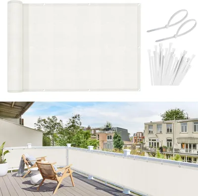 Immagine prodotto di Rivestimento per balcone, dimensioni 100x500 cm, schermo per la privacy, protezione dai raggi UV, impermeabile, protezione dal vento, realizzato in poliestere da 170 g/m², ideale per balconi