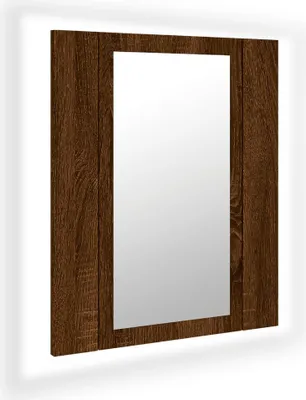 Produktbild von vidaXL LED-Spiegelschrank Braun Eichen-Optik 40x12x45 cm Holzwerkstoff