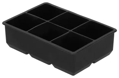 Eiswürfelform aus Silikon, 6 große Quadrate, wiederverwendbar