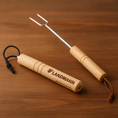 Produktbild von LANDMANN Teleskop Grillgabel 22,5–65cm | 48 Stück ausziehbare Grillgabeln | Praktisches Zubehör für Stockbrot Würstchen und Marshmallows