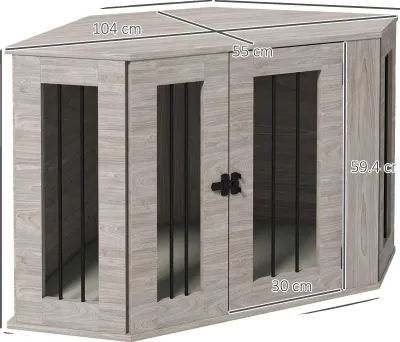 Obrázek produktu pro Přepravka pro psy, elegantní design, pevná ocelová konstrukce, ořech
