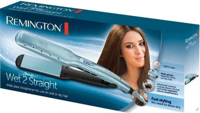 Immagine prodotto di Piastra per capelli, REMINGTON Wet2Straight S7350, piastre larghe, trattamento all'olio di argan e vitamina E, 140 °C-230 °C