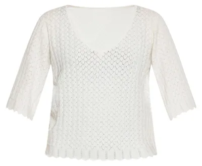 Zdjęcie produktu dla Bluza damska Jeona - biała, wełna. Bluza damska Jeona - biała, wełna, rozmiar XL