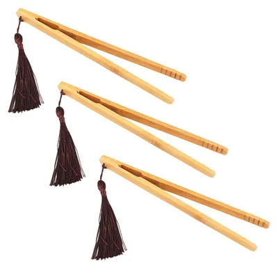 Productafbeelding van Set van 3 Grilltangen van 30 cm van Buchenhout