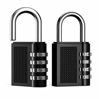 Produktbild von 2X Zahlenschloss Vorhängeschloss Schloss 4-stelliger Code Lock 40 mm Schwarz