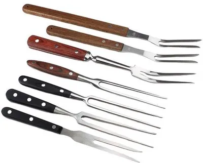 Imagen del producto de 7 brochetas de carne, 30 cm de largo – con dientes de acero al carbono de alta calidad, mango de madera de palo santo y cuchillas de acero inoxidable, con un corte preciso