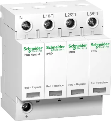 Image de Schneider Electric Détecteur de surtension iPRD8, type 3, modules de protection enfichables, 3P+N, Imax 8kA A9L08600