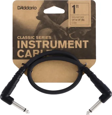 Immagine prodotto di Cavo patch per chitarra D'Addario, 1 ft, angolo retto, confezione da 1