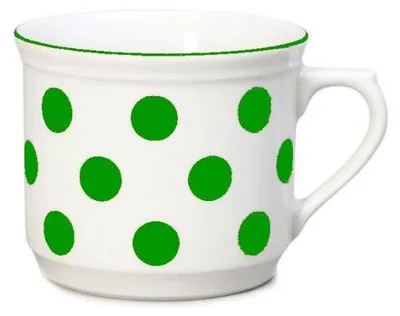 Produktbild von CZ hrnek 630ml VAŘÁK-zelený puntík-1jak.THUN,porcelán