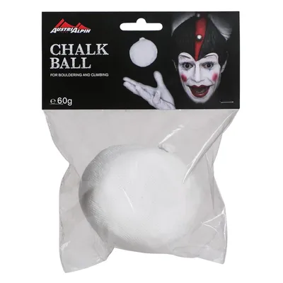Verpackung des Chalkballs "Chalkball The Chalker" von Austri Alpin; 60g; für Bouldern und Klettern.
