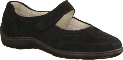 Produktbild von Waldläufer Henni 496302-001 Pro Aktiv Damen-Slipper, Schwarz, Leder, NEEU - Damenschuhe Bequeme Ballerina / Slipper, Schwarz, leder (denver), absatzh&oumlhe: flach