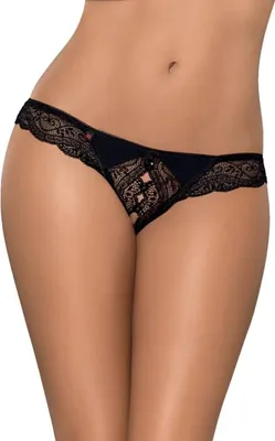 Zdjęcie produktu dla Obsessive Miamor, Majtki, Stringi, Damski, Czarny, Monochromatyczny, S/M