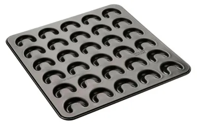 Vanillekipferl-Backform für 30 Stück, schwarz, 30,5 x 32 cm