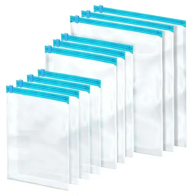 Obrázek produktu pro Vakuové sáčky na oblečení – cestovní úložný systém – plast – balení 10 kusů
