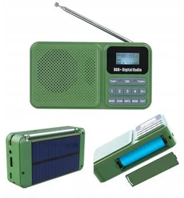 Obrázek produktu pro Openbox DAB-P11-SOLAR Přenosné DAB+/FM rádio s BT, MP3, nabíjení USB-C/solární panel