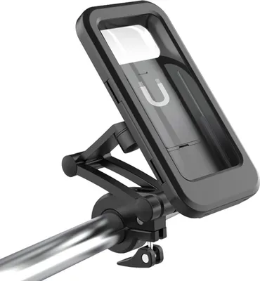 Zdjęcie produktu dla Uchwyt na telefon do motocykla Wodoodporny uchwyt na telefon do motocykla Uchwyt na telefon na kierownicę z ekranem dotykowym/360�� Obrót/regulowana wysokość Uchwyt na telefon komórkowy do smartfonów o przekątnej poniżej 6,7 cala (czarny)