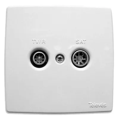 Immagine prodotto di TELEVES Copertura per presa antenna doppia bianco puro AD2T