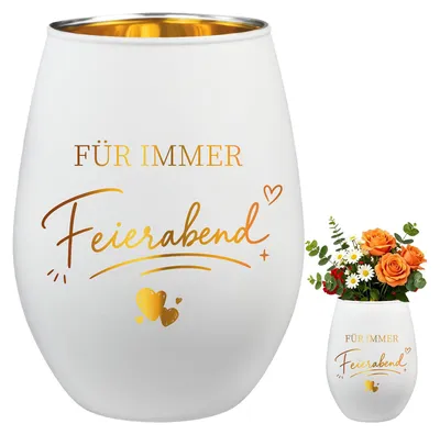 Theelichthouder mit Gravur "Für immer Feierabend", 11,5 cm