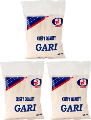 Produktbild von 3er Pack PRAISE Grobes Maniokmehl (3x 1kg) | Cassava Mehl | GARI | Kassava Mehl | glutenfrei