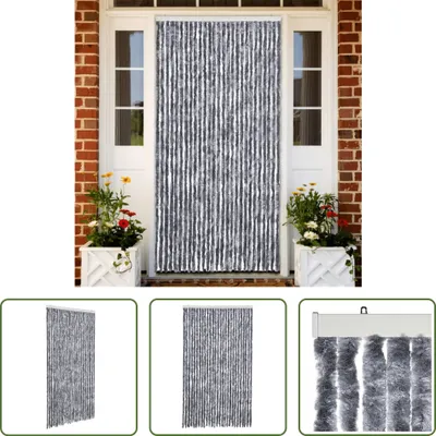 Image de The Living Store Rideau moustiquaire Argenté 120x220 cm Chenille