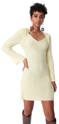 Produktbild von TRENDYOL Damen Design Figurbetont Bodycon Herzmotivchenausschnitt Trikot Kleid,