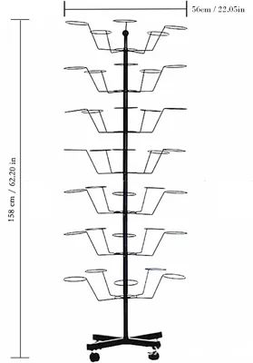 Image de Support pour chapeaux, noir - Rangement pour chapeaux - Étagère à chapeaux - Porte-chapeaux - Porte-vêtements - Structure métallique robuste