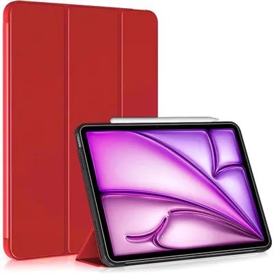 Image de Coque pour iPad Air 11 Pouces M2 M3 M4 2024 2025 2026/ iPad Air 4/5 10,9 Pouces, Protection Antichoc Anti-Rayures Rouge
