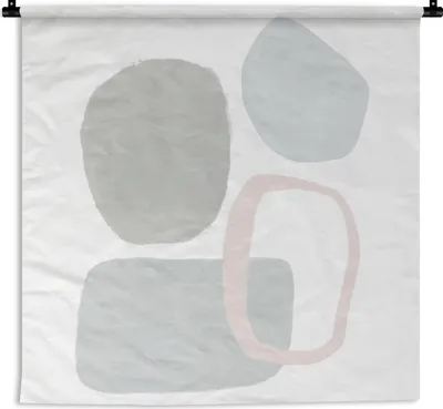 Produktbild von MuchoWow® Wandteppich Wandbehang Linienkunst - Abstrakt - Pastell 60x60 cm Tapisserie Dekoration Wandtuch - Dekorationen - Wand Decke