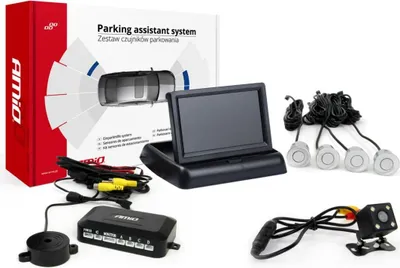 Immagine prodotto di AMiO Parking Assist TFT02 4,3" con telecamera HD-315-LED a 4 sensori, argento