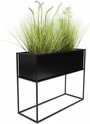 Produktbild von HowHomely | Blumenständer - 50 cm - Schwarz - Stehender Pflanzständer - Modernes Design - Loft-Stil