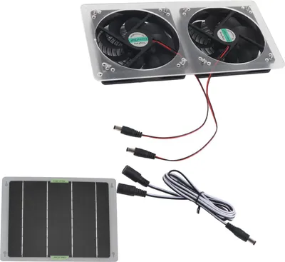 Zdjęcie produktu dla Zestaw paneli słonecznych z wentylatorem, 100 W, 12 V, wodoodporny, przenośny, podwójny system wentylacyjny do użytku domowego i w szklarniach