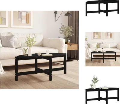 Produktbild von vidaXL Couchtisch Schwarz 118x63x45 cm Massivholz Kiefer -  Couchtische