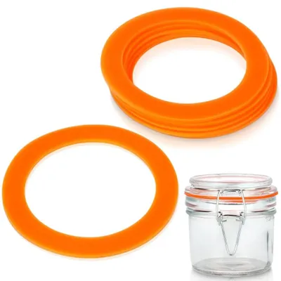 Obrázok produktu pre Silikónové tesnenia pre zavárané poháre - 6 kusov - oranžovej farby