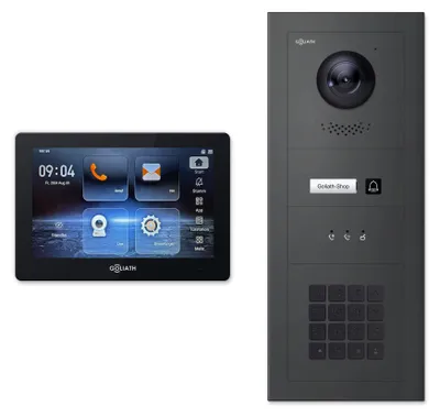 Produktbild von Goliath Premium IP GL-IPH125A.4 Video-Türsprechanlage, 1 Familie, 1× 7 Zoll Schwarz, Anthrazit, Unterputz