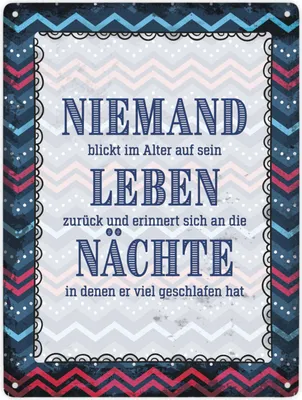 Produktbild von Niemand blickt auf sein Leben zurück... Metallschild XXL Schild Blechschild