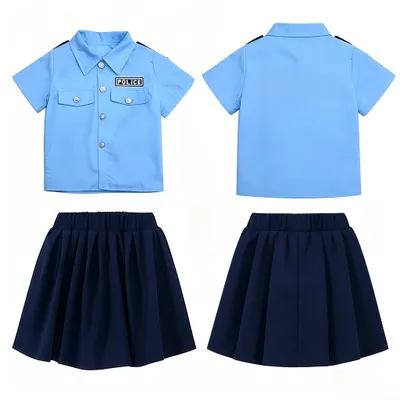 Productafbeelding van Politieuniform B-XL, hoed, riem, stropdas, voor carnaval
