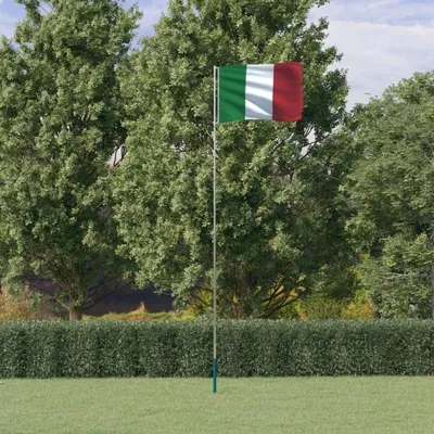 Produktbild von Design Möbel Flagge Italiens mit Mast 5,55 m Aluminium - 2024 Neu