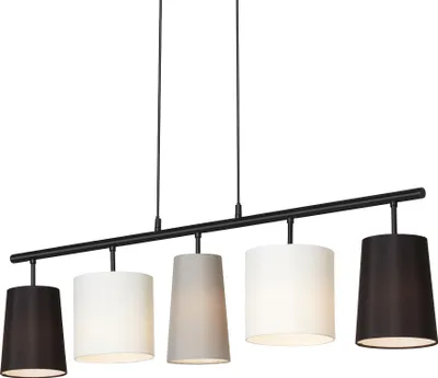 Obrázok produktu pre Závesné svietidlo Závesné svietidlo BRILONER LEUCHTEN SHADES, 40 W, IP20, čierna, kov-tkanina, bez 5x E14, 96 x 120 cm