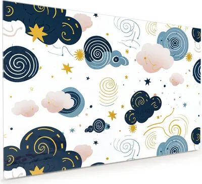 Produktbild von Küchenrückwand Spritzschutz Glas mit Motiv Wirbelwolken Design 40 x 40 cm