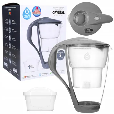 Produktbild von Dafi Crystal Filterkanne 2L Glas mit LED-Anzeige und Unimax-Filter
