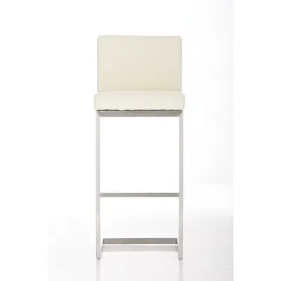 Produktbild von CLP Barhocker Paros mit Kunstlederbezug Edelstahl Fußablage bis 240 kg belastbar creme
