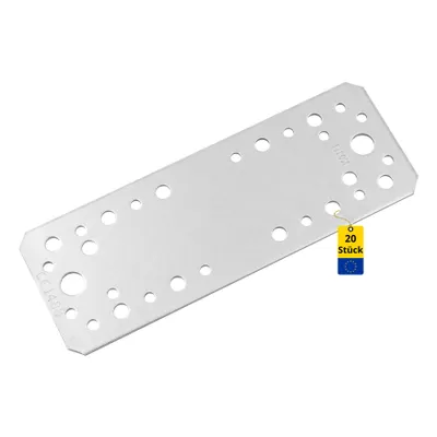 Produktbild von DMX - Flachverbinder verzinkt 20er Set 180x65x2,5 - Lochplatte - Holzverbinder - Stahlverbinder - Lochblech 2,5 mm - Flacheisen - Verbindungsplatte
