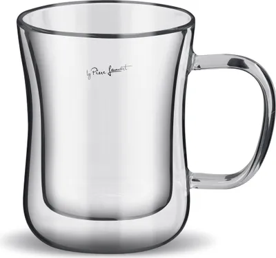Obrázek produktu pro LAMART LT9033 Dvojité TERMO borosilikátové sklenice pro studené a teplé nápoje, sklo, čirá, objem: 400 ML, výška 11,8 cm